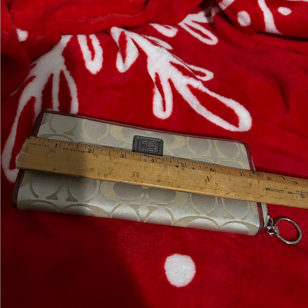 Coach Beige and Brown Signature Wallet